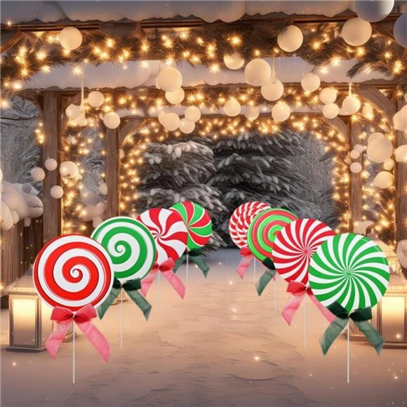 8 Pieces Christmas Decorations Outdoor Yard Garden Porch Sign - Large Corrugated - Picture 4 of 7